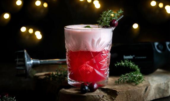 Smoky Christmas Sour Cocktail