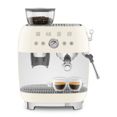 SMEG Espressomachine met bonenmaler crème EGF03CREU